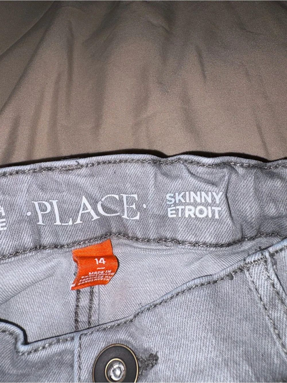 The Children’s Place Boys Skinny Gray Adjustable Waist Jeans Size 14